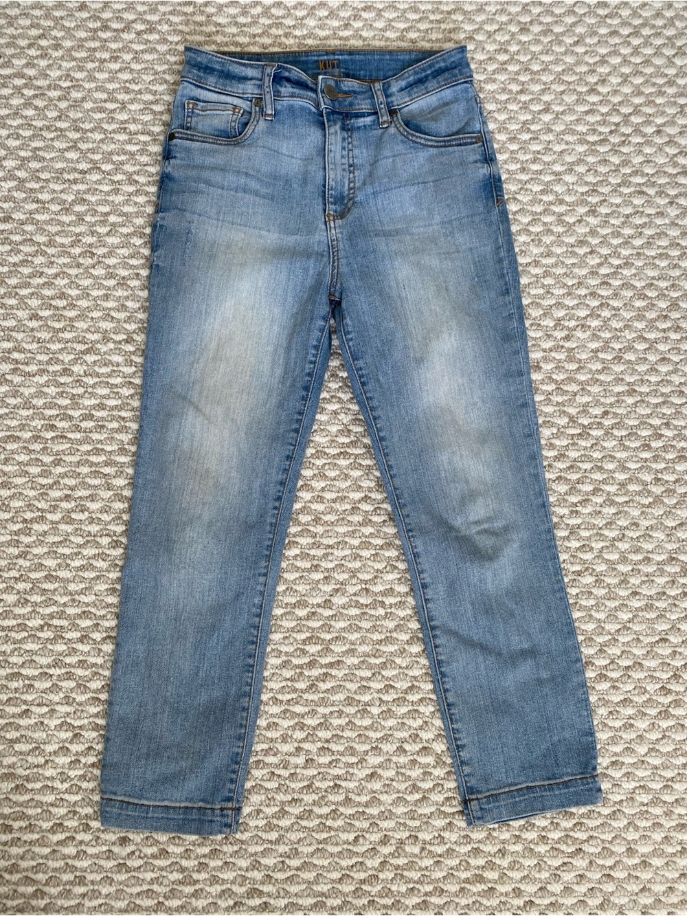 Kut High Rise Crop Straight Leg Jeans